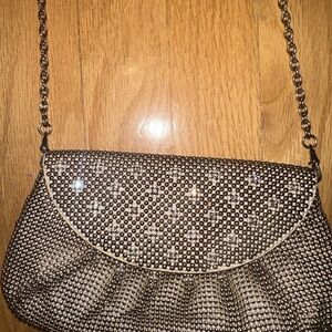 Glamorous Silver Mesh Clutch with Chain Strap